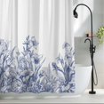 thumbnail image 2 of Floral Plant Fabric Shower Curtain Flowers Blue Washable Shower Curtains for Bathroom, Waterproof Bath Curtain with Hooks Home Decor 72x84in, 2 of 8