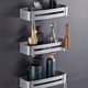 thumbnail image 5 of Estante de esquina para cuarto de baño, ducha, almacenamiento, soporte de pared, estante de aluminio con orificios de drenaje, cuadrado, brillante sidaley HA7523-02B, 5 of 6