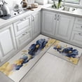thumbnail image 4 of Kitchen Rugs and Mats Non Skid Washable Set of 2, Floral Rose Vintage Kitchen Runner Rug, Marble Navy Kitchen Floor Mat Under Sink Mat Throw Rug for Kitchen Doormat Waterproof, 4 of 6