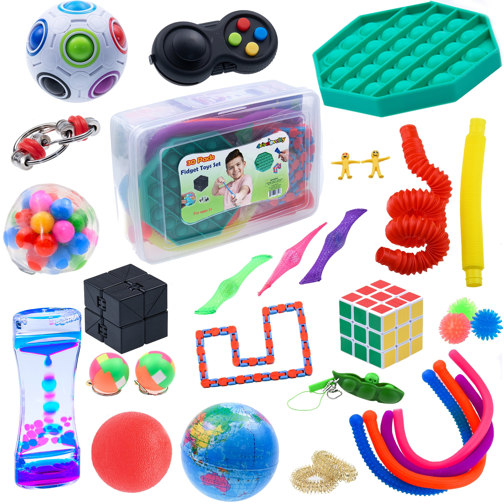 iTechjoy Rainbow Pop Its It Fidget Sensory Toy 2 Pack Cheap Pop Toys Bulk Fidgets Popper Cute Shape Educational Toy Push Pop Bubble Fidget Game for Kids&Adults Pop Pops Fidgetget Toys for Autism 