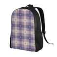 thumbnail image 2 of Fotbe Purple Floral Gingham Check Plaid Travel Laptop Backpack, Business Slim Sturdy Laptops Backpack, Water Resistant College School Computer Bag Gift for Men & Women Fits 15.6 Inch Notebook, 2 of 8
