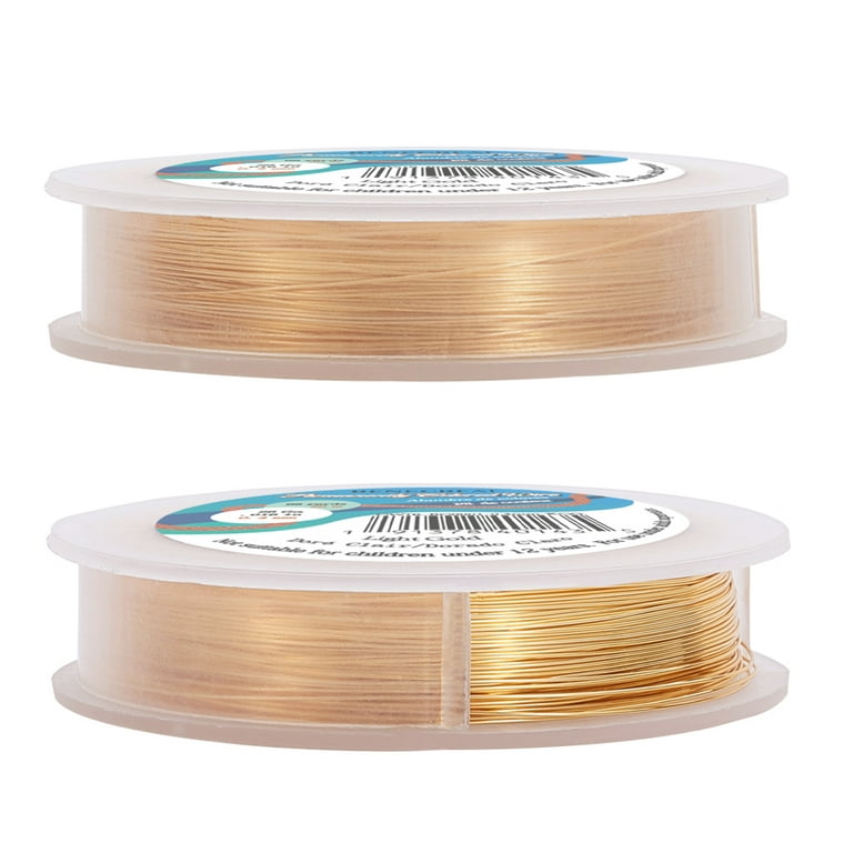 BENECREAT 24 Gauge KC Gold Copper Wire Real Gold Plated Craft