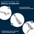 thumbnail image 5 of ALL METAL Handheld Shower Head Holder - CHROME - Adjustable Shower Wand Holder with Universal Wall Hook Bracket and Brass Pivot Ball - Hand Held Shower Head Holder - Shower Hose Holder, 5 of 5