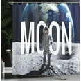 thumbnail image 4 of Ambesonne Nebula Shower Curtain, Miniature Astronaut Space, 69"Wx84"L, Blue Grey, 4 of 5