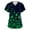 #2-mint green, variant on Scrub Tops Women Print Irish Shamrock Printed V Neck Breathable T-Shirts Short Sleeve Professionals Soft Stretch St. Patrick's Day Scrub Tops with Pockets white 4X-Large
