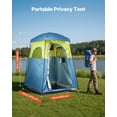 thumbnail image 2 of Camping Shower Tent 1 Room Portable Privacy Changing Room with Shower Bag Ground Stakes Ropes Carry Bag Support Poles 150D Oxford Fabric Silver Coating for Camping Fishing, 2 of 8