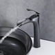 thumbnail image 2 of Black Waterfall Sink Faucet, Bathroom Faucet with High Spout, Brass, 2 of 5