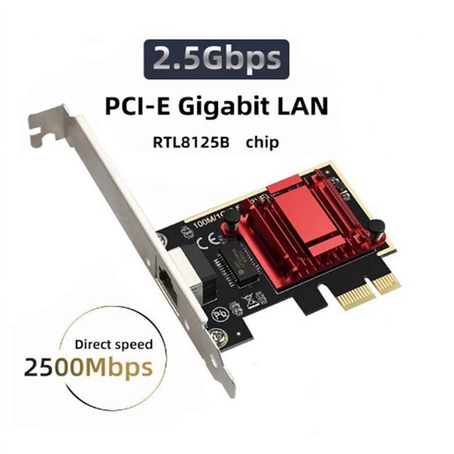 Tarjeta de red PCI-E a RJ45 de 2,5 G, receptor Wifi, tarjeta de red Gigabit sin disco, Ethernet de 2500 Mbps y 2,5 Gbps para PC