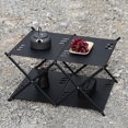 thumbnail image 4 of Estante De Tres Niveles Estante de camping Placa de estante Panel de mesa Equipo de picnic al aire libre (Panel negro), 4 of 5