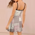 thumbnail image 2 of Patchwork Floral Pink Beige Design Sweet Elegant Slip Dress Women Korean Kawaii Dress, 2 of 6