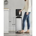 thumbnail image 5 of 12.7 Gallon Slim Trash Can, Kitchen Garbage Can for Narrow Spaces, Stainless Steel, Silver, 5 of 9