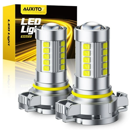 AUXITO 5202 LED Fog Light Bulbs or DRL, True 1:1 Mini Size, 6500K Cool White 5202 Replacement for Cars, Trucks, SUVs, Non-polarity, Pack of 2