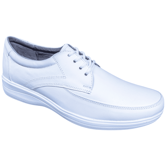 Zapatos Blancos Hombre Enfermeria Piel Vacuno ideal para Clinicas, Hospitales y Hoteles