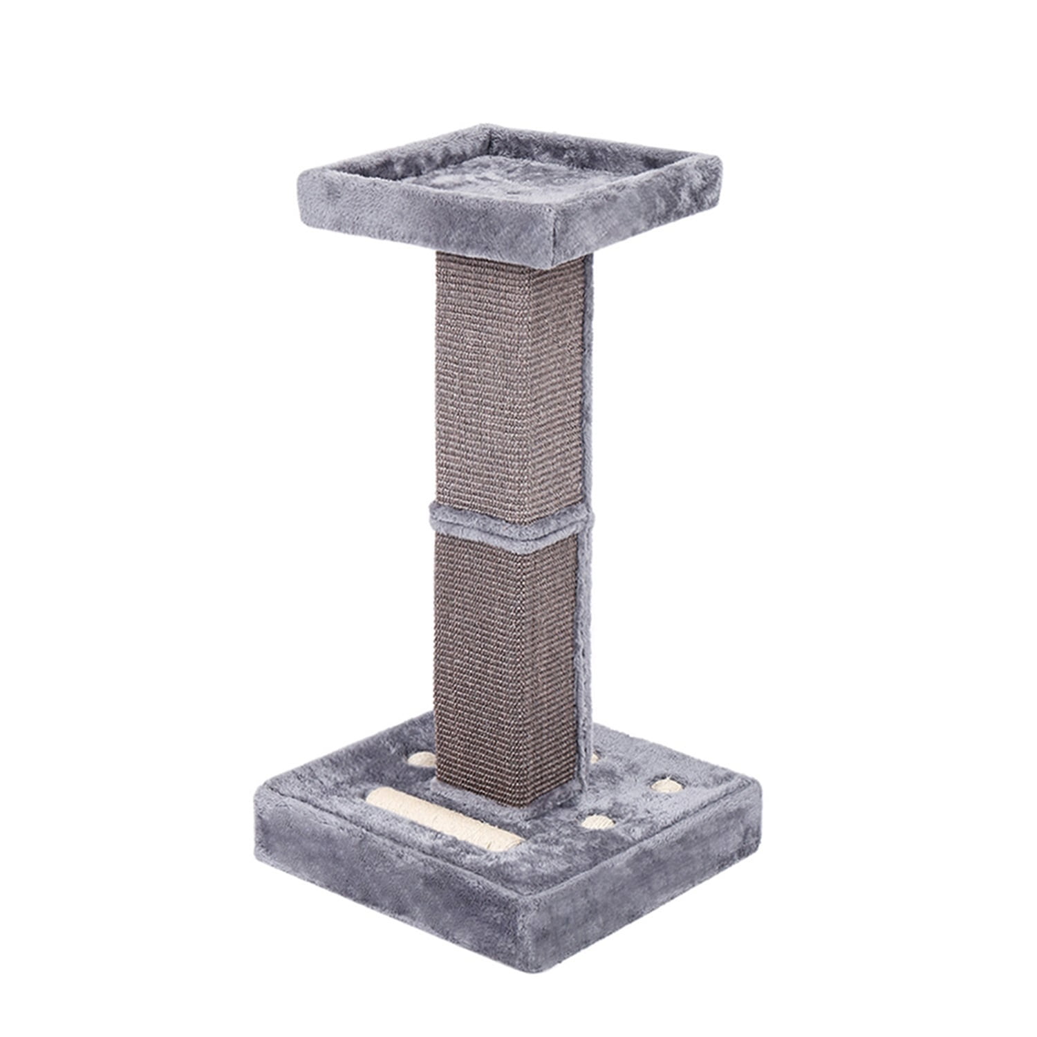 Pefilos 31" Cat Scratching Post for Large Cats with Sisal Rope and 2 Plush Ball, Indoor Square Cat Scratcher Tower Furniture, Gray Pefilos 31" Cat Scratching Post for Large Cats with Sisal Rope and 2 Plush Ball, Indoor Square Cat Scratcher Tower Furniture, Gray