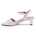 thumbnail image 4 of Ros Hommerson Lydia Women Adjustable Buckle Strap Sandal In White Cashmere Leather, 4 of 6
