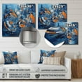 thumbnail image 4 of Designart "Equilibrium of Orange and Blue II" Modern Geometric Metal Wall Art Prints, 4 of 5