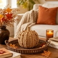 thumbnail image 5 of Yellow Hand Woven Pumpkin Decor, Handmade Fall Pumpkin Figurine, Halloween Thanksgiving Tabletop Ornament, Rustic Fabric Pumpkin Decoration for Shelf Mantel Home Party Autumn Decor Gift, 5 of 5