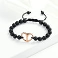 thumbnail image 3 of Heart Cremation Jewelry Urn Bracelet for Ashes Adjustable Stainless Steel / Lava Stone Memorial Keepsake Bangle Bracelet for Women Men, 3 of 7
