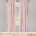thumbnail image 5 of Ambesonne Checkered Window Curtains, Countryside Picnic, Each 28" W x 63" L, Pale Peach and White, 5 of 5