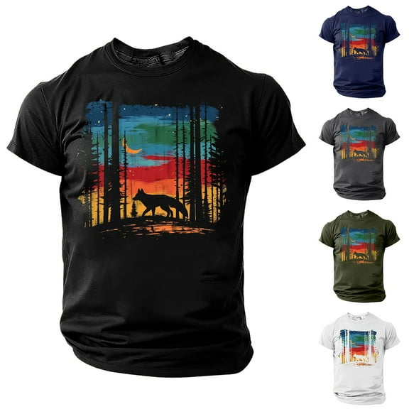 Jinhomg Mens Fashion T Shirt Novelty Funny Animal Graphic Summer Tees Lightweight Comfy Short Sleeve Crew Neck Everyday Tops Items for Men Green L