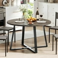 thumbnail image 5 of Gymax 47'' Round Dining Table w/Metal Pedestal Base Stable X-shaped Base for Kitchen Gray & Oak, 5 of 10