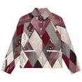 thumbnail image 4 of Jackets for Women Winter Coat Jackets Flannel Stand Collar Jacket(Abstract Geometric Maroon Pattern,Size:S-4XL), 4 of 7