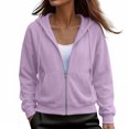 thumbnail image 2 of UDAUDU Zip Up Y2k Hoodies for Women 2026 Fall Casual Long Sleeve Sweatshirts Lightweight Comfort Soft Jackets Light Purple M, 2 of 2