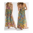 thumbnail image 2 of xiaxaixu Robe de Plage Longue Femmes Sans Manches Spaghetti Sangle Imprimé Floral Split Robe Midi Slip Robe, 2 of 7