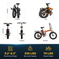 thumbnail image 2 of DriftGod Folding Electric Bike, 48V 50AH Removable Battery,Long range Up to 200 Miles, 20" Anti-Slip Fat Tire All Terrain Adult Commute Ebike, 2 of 4