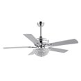 thumbnail image 4 of JONATHAN Y Lillibet 52" 3-Light Traditional Transitional Iron LED CEILING FAN, Chrome by JONATHAN  Y Chrome, 4 of 5