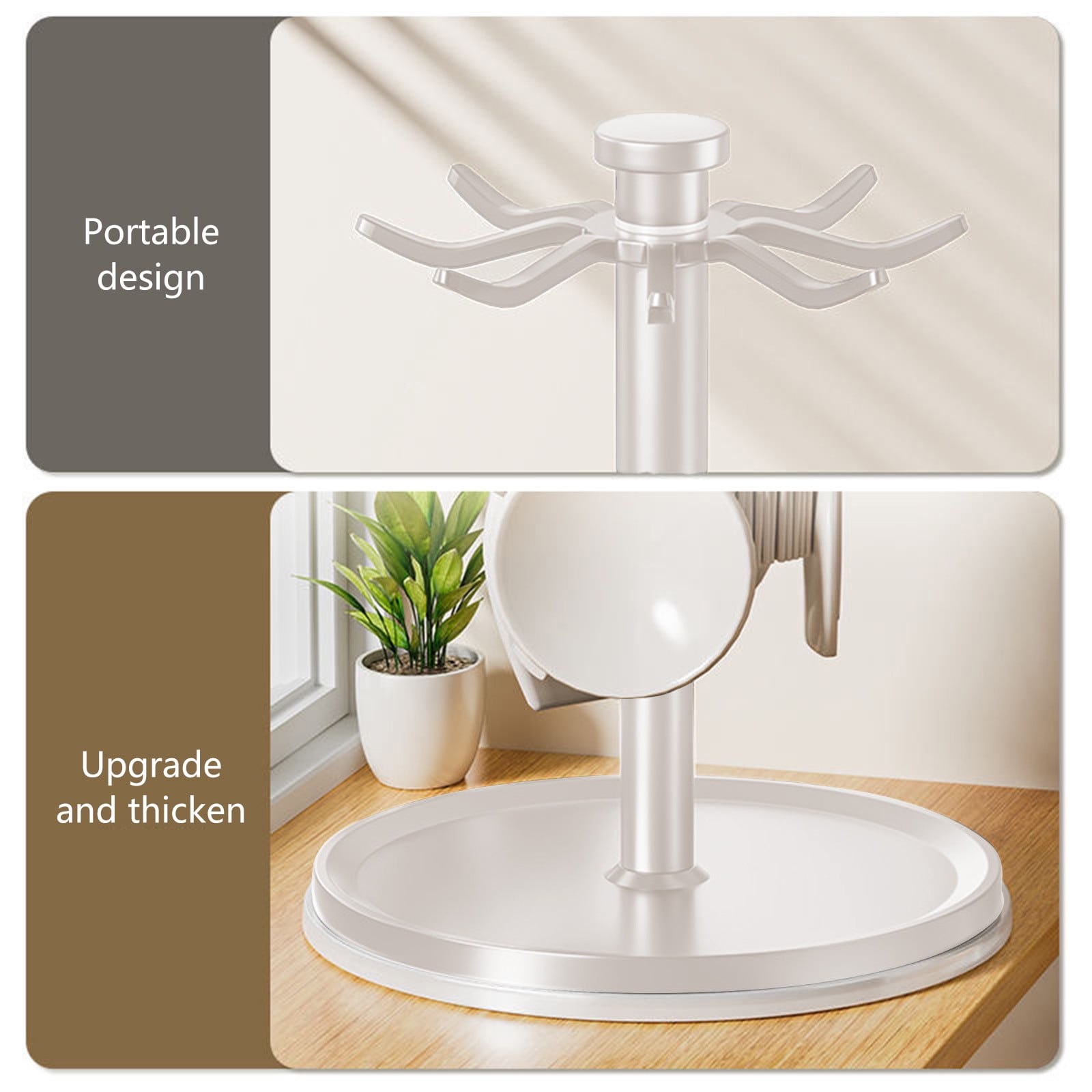 Yhmxh Kitchen Utensil Hanger Stainless Steel Utensil Holder Rotatable Cooking Utensils Holder with 8 Rotating Hooks, Hanging Spoon Spatula Holder Storage Rack, Hanging Organizer for Spoon, Spatula