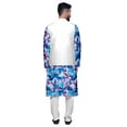 thumbnail image 3 of Atasi Mandarin Collar Traditional Kurta Pajama With Solid Jacket Set For Mens, 3 of 3