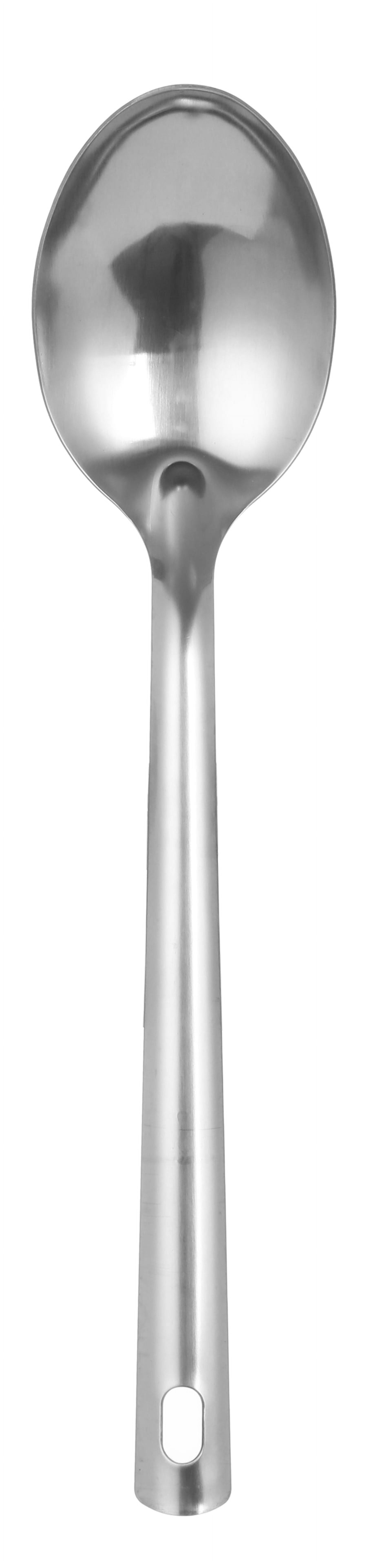 Mainstays 4-Piece Kitchen Utensil Set, Spatula, Slotted Spoon, Ladle and Pasta Spoon, Stainless Steel