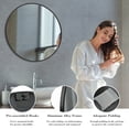 thumbnail image 5 of TOPCOMFY 30 Inch Round Wall Mirror High-Definition Reflection with Aluminum Alloy Frame for Bathroom and Living Room, Black, 5 of 5