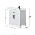 thumbnail image 4 of Beckett 30" White Single Vanity & Giotto Quartz Top (1-Hole) & Black Trim, 4 of 5