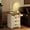 white, variant on Farmhouse LED Nightstand with Gun Drawers: Floor Lamp with Table & Charging Station for Bedroom Bedside Table, End Table with Drawers & Human Sensor Lights for Living Room, Antique White