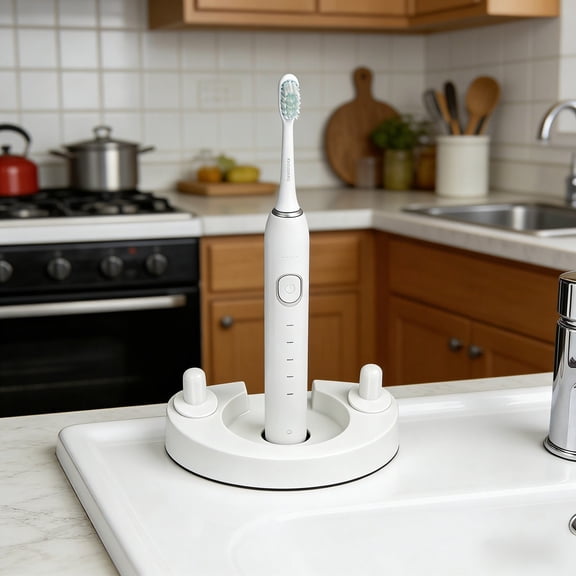 Electric Toothbrush Stand Holder - Compact Toothbrush Storage Rack Bathroom Organizer - Multi-Slot Charging Dock Organizer for Brush Heads & Toothbrush Handle, 4.3" x 3.1"