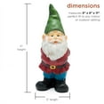 thumbnail image 6 of Alpine Corporation 11-Inch Bearded Garden Gnome Statue with Green Hat, 6 of 12