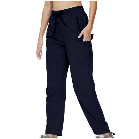 cfhntfmh Workout Pants for Women Fall Loose Elastic Waist Outdoor Climbing Pants Quick Dry Hiking Pants with Pockets