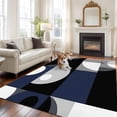 thumbnail image 2 of 5'x8' Area Rugs, Navy Blue Black Geometric Indoor Outdoor Area Rug for Living Room Bedroom, Contemporary Abstract Art Washable Bathroom Rugs Kitchen Floor Carpet Mats Home Decor Aesthetic, 2 of 8