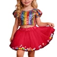 thumbnail image 1 of Quotay Jupes pour Filles Performance Danse Scène Récital Tutu avec Ceinture pour Fête Jupe en Maille Rouge, Taille Unique, 1 of 4
