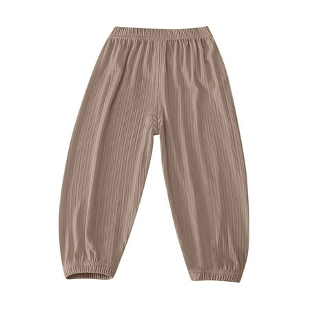 

Little Child Baby Pants Breathable Quicking Dry Unisex Loose Elastic Waist Ankles Leisure Sports Outdoor Skin-Friendly Children Trousers