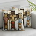 thumbnail image 2 of Nawypu  He is Risen Easter Lumbar Pillow Covers Religious Faith Cross Porch Outdoor Pillowcase, Bow Christian Sofa Couch Cushion Case Spring Decor for Home 2pc, 2 of 6