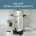 thumbnail image 6 of West Bend 1500W 100 Cup Silver Coffee Urn, Large Capacity with Automatic Temperature Control and Quick Brewing, 6 of 15