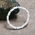 thumbnail image 3 of Nvzi Pulsera elástica de cuentas de madera para hombre, color blanco, 3 of 4