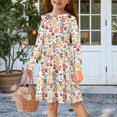 thumbnail image 2 of DISNIMO Colorful Paw Print Dress for Girls Heart Dress Kids Long Sleeve Dresses Girls 3-4 Dress Children Girls Dresses Fall Girls Dresses Midi Length Dress for Kids Swing Dress GirlsDresses, 2 of 7