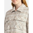 thumbnail image 3 of Time and Tru Women's Tweed Zip Jacket, Midweight, Sizes XS-XXXL, 3 of 4