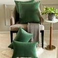 thumbnail image 5 of Dark Green Decorative Throw Pillow Covers 20"x20" | Pack of 2 Modern Plain Velvet Cushion Cover | Solid Color Pillowcases for Couch, Sofa Bedroom & Living Room, Modern Home Décor - Dark Green Velvet, 5 of 6