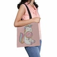 thumbnail image 2 of ABPHQTO Cute Cartoon Unicorn Eating Tasty Donuts Canvas Bag Reusable Tote Grocery Shopping Bags Tote Bag 14x16 inch, 2 of 2
