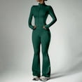 thumbnail image 6 of LIUJUNSHOP Women 2 Piece Outfits Tracksuit Set Long Sleeve Full Zipper Crop Jacket and Flare Pants Workout Set With Pockets Green L, 6 of 6